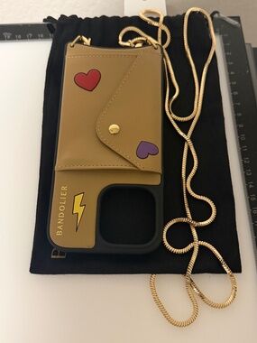 Gia Bolt Side Slot Leather Bandolier/Electric Heart Tan/Gold